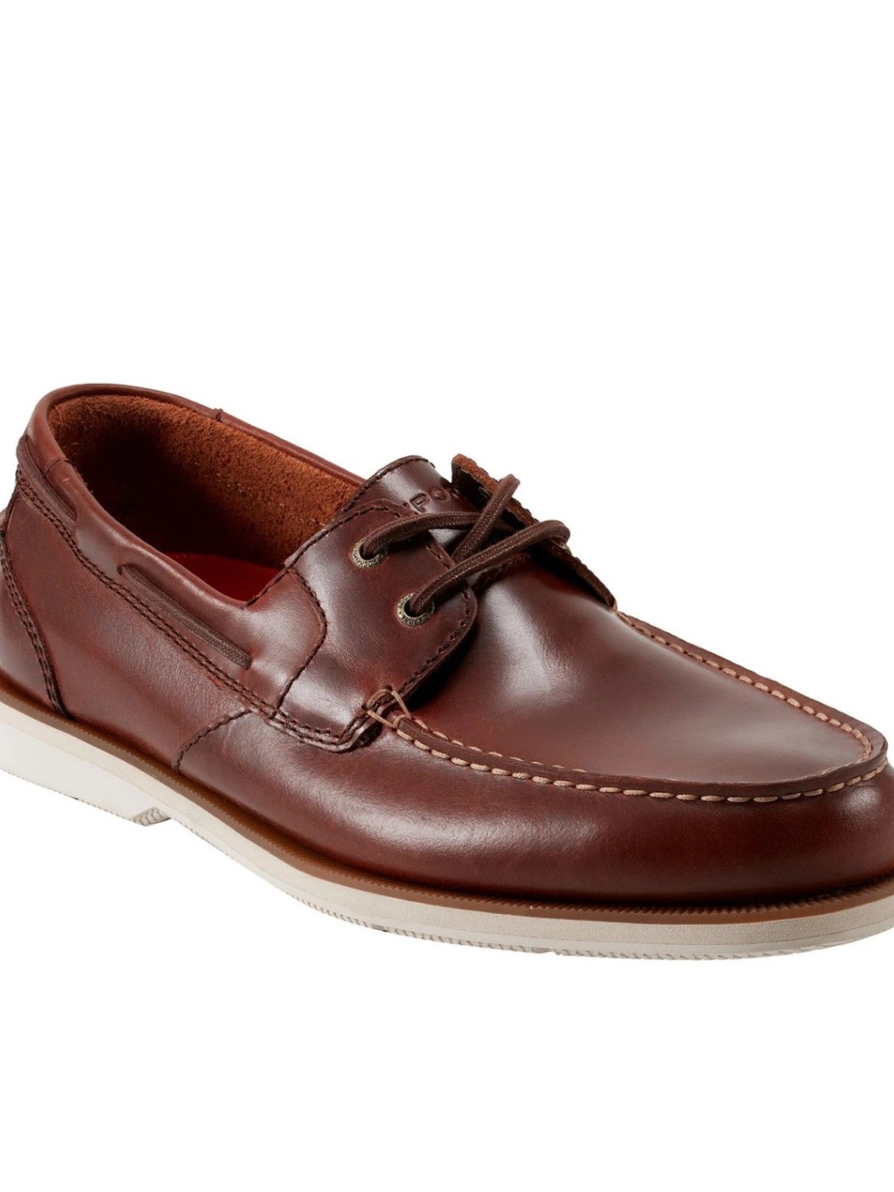 NWT Rockport Men's Brown Leather Boat Shoes Size 13W